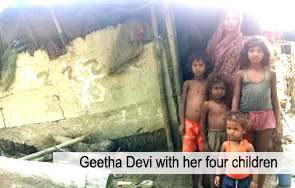 Geetha Devi with her four children