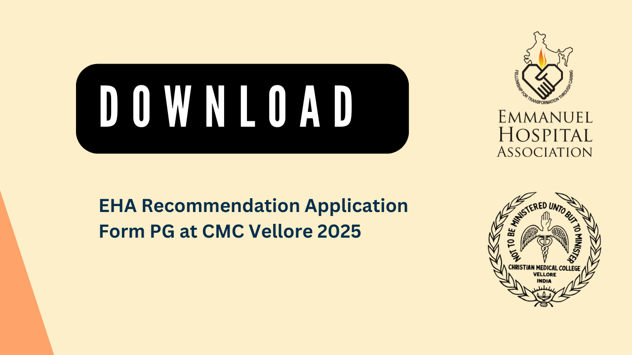 EHA Recommendation Application form PG for CMC Vellore