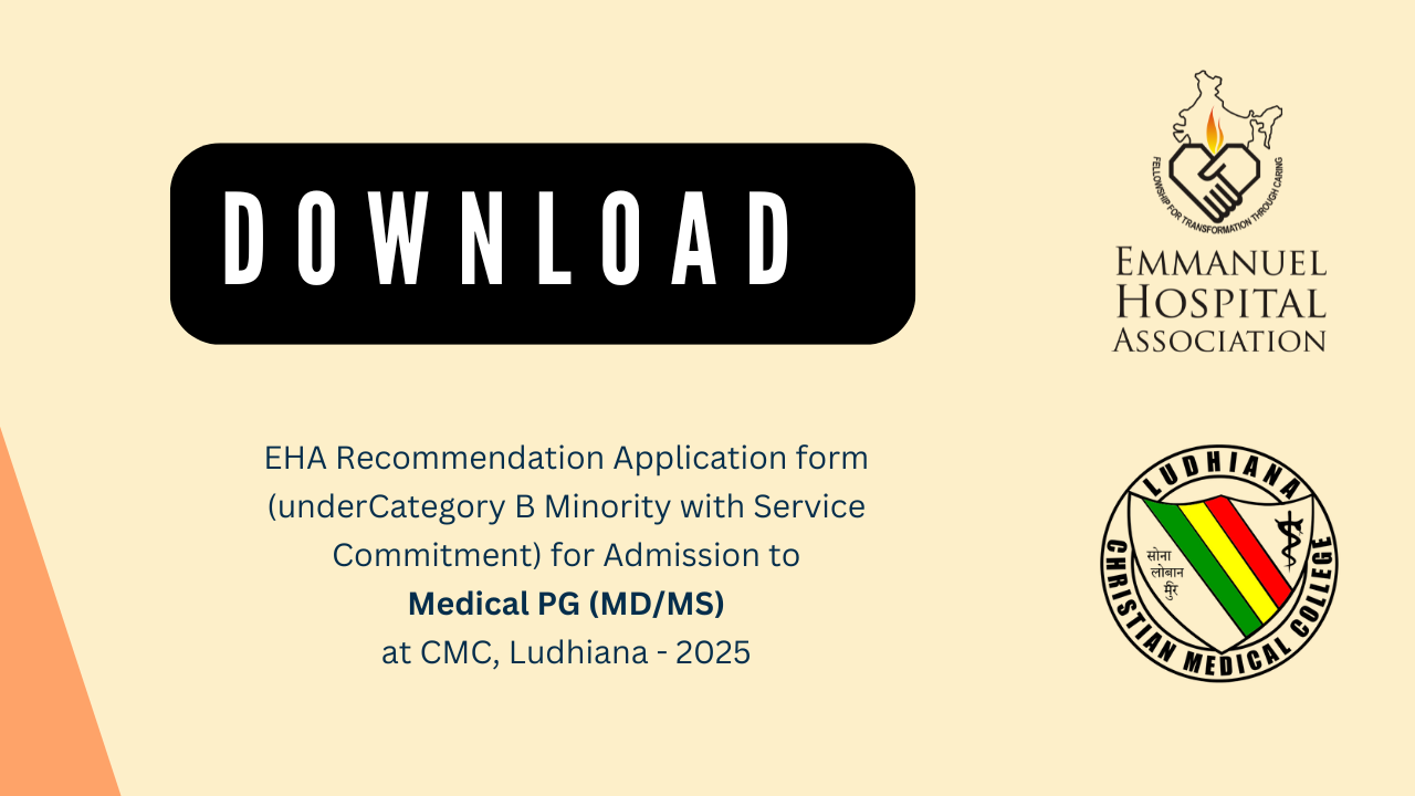 EHA Recommendation Application form PG for CMC Ludhiana